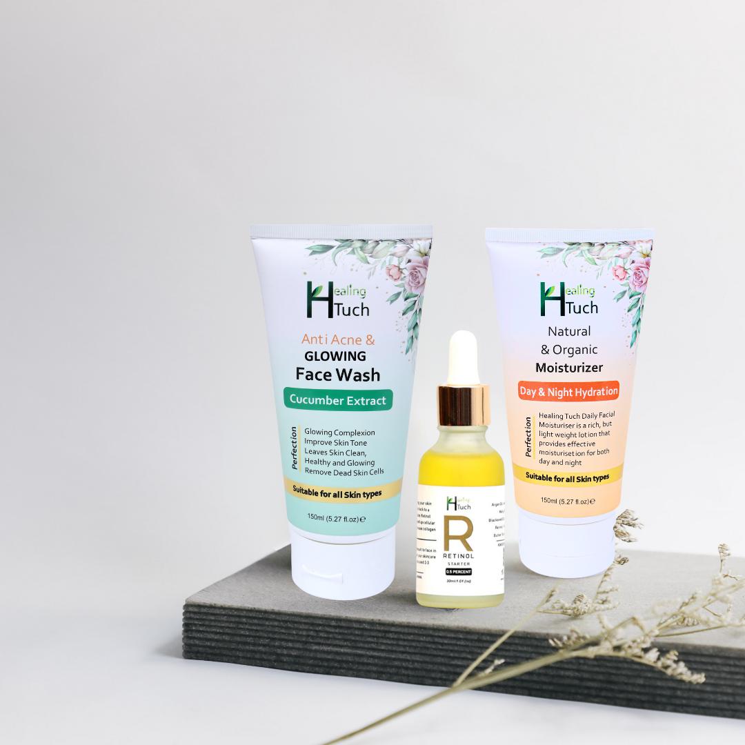 Retinol,Face Wash & Moisturiser - Healing Tuch